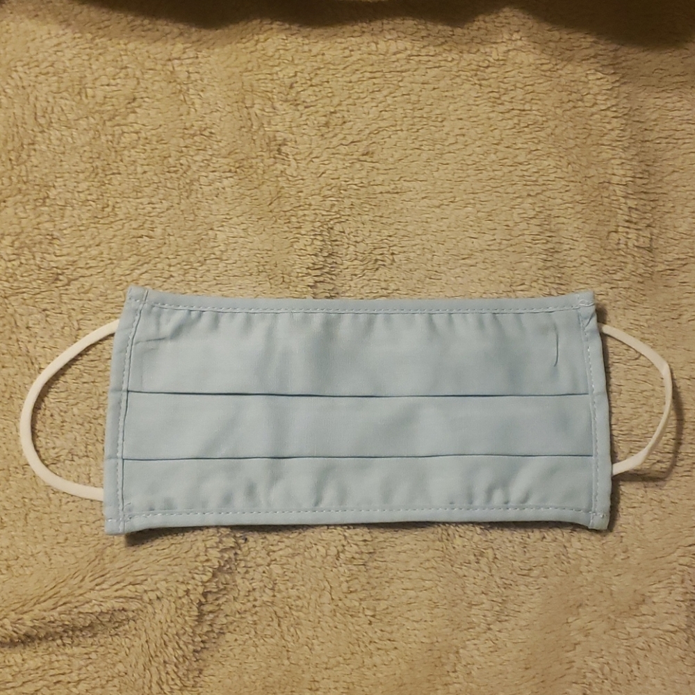 3/$10 Blue mask pleated cloth reusable washable